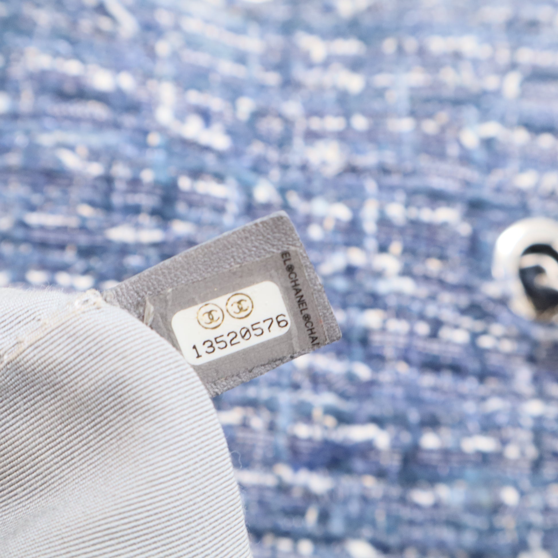 Chanel Portobello Matelasse Chaintote Bag Navy Vintage Leather Tweed Twins