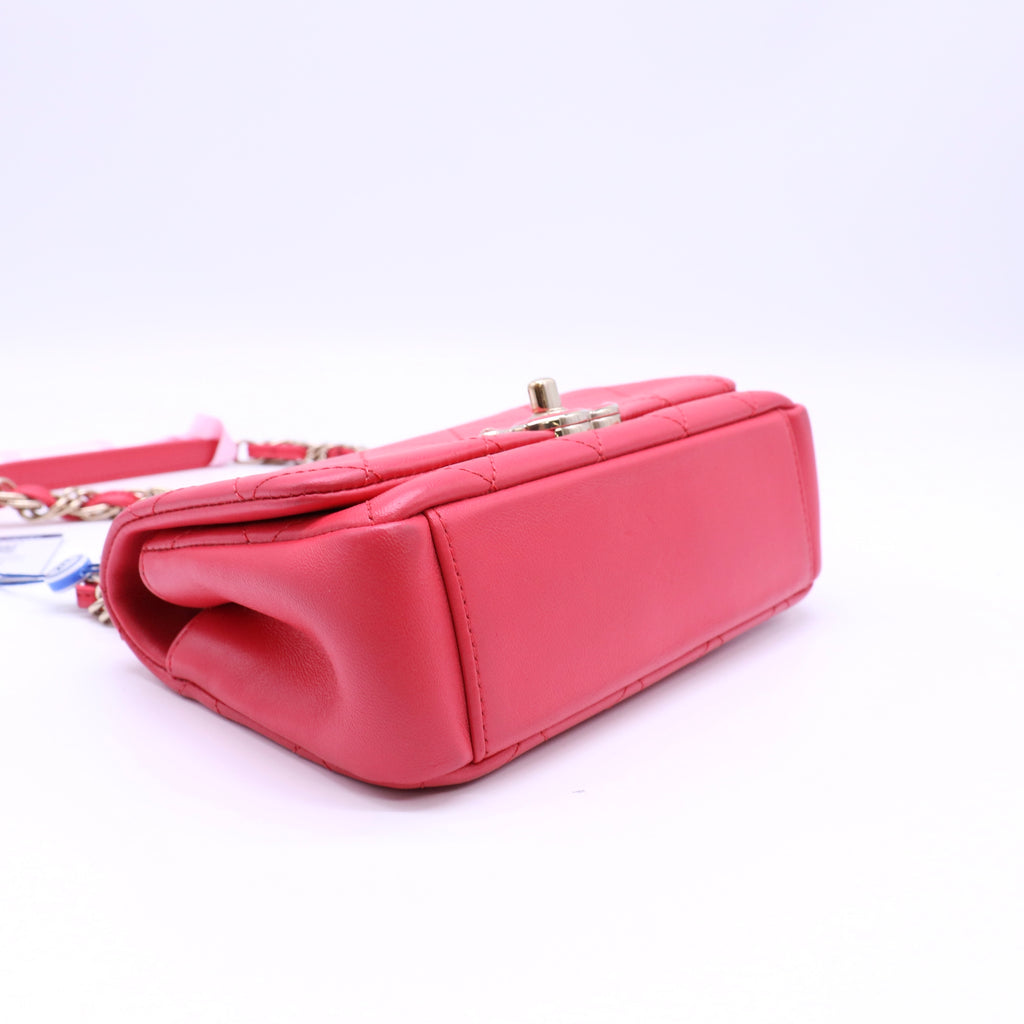 Twist Chain Enamel CC Flap Bag Quilted Lambskin Medium Twins LDJ4593