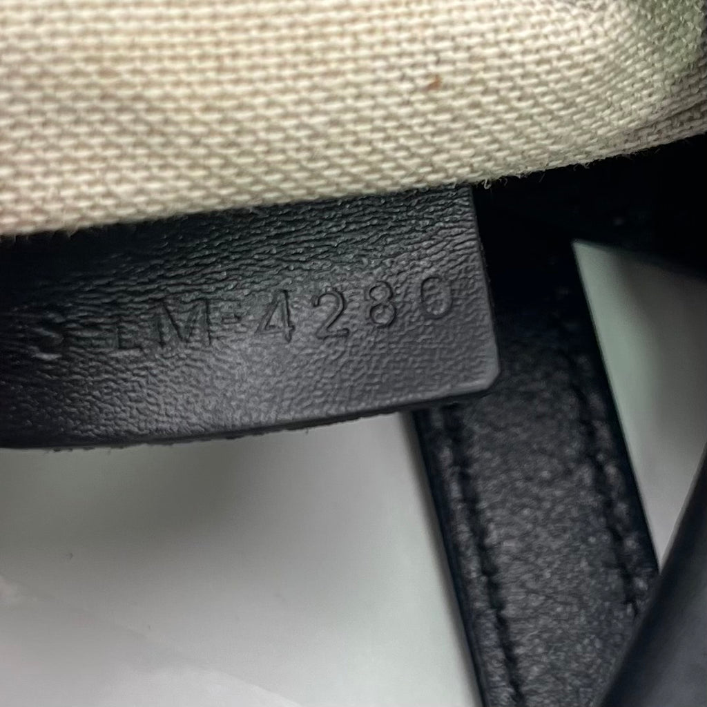 Vertical Cabas Tote Embroidered Canvas with Leather Small twins