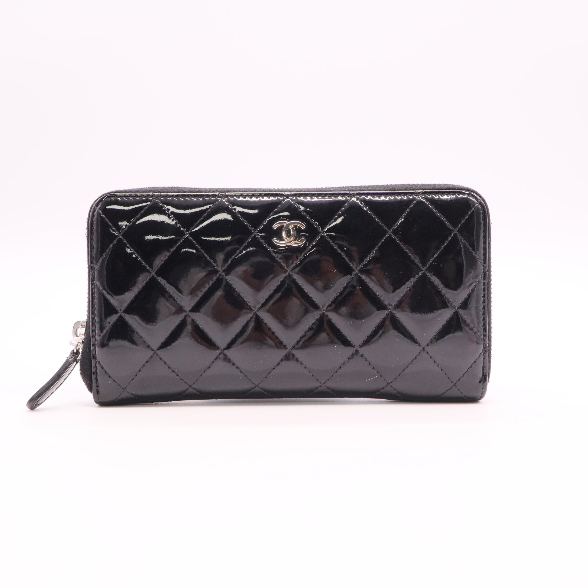Chanel Brilliant Zip Around Wallet Quilted Patent Long Twins