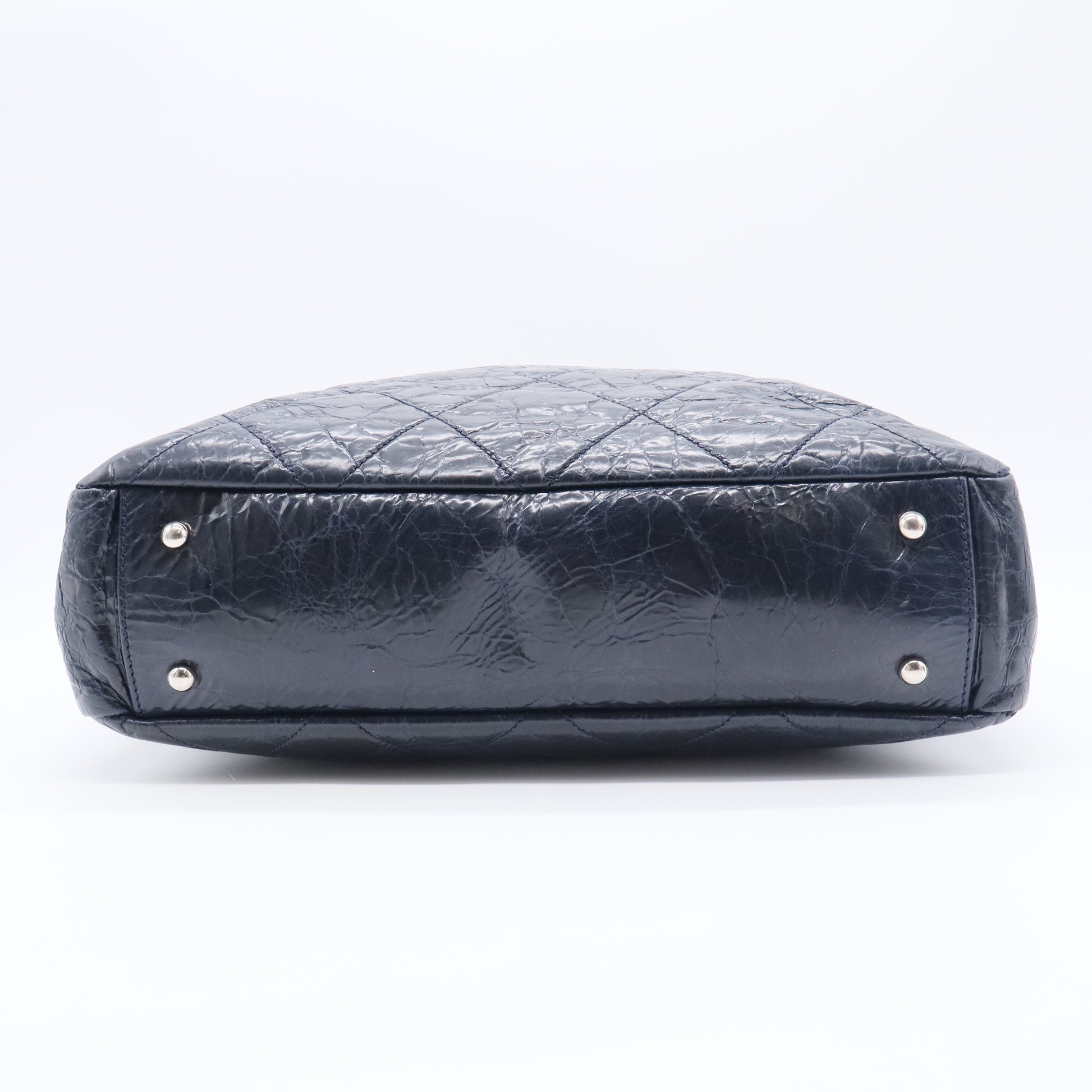 Chanel Portobello Matelasse Chaintote Bag Navy Vintage Leather Tweed Twins