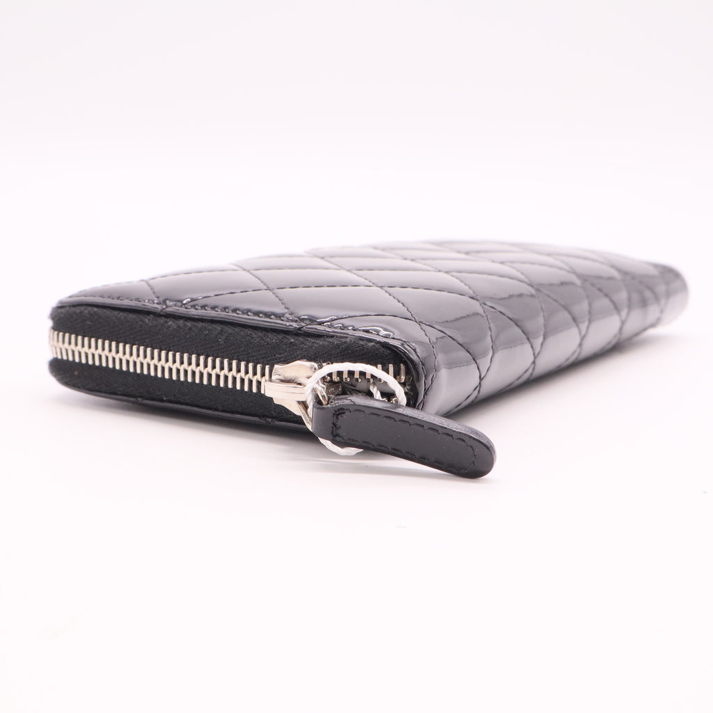 Chanel Brilliant Zip Around Wallet Quilted Patent Long Twins