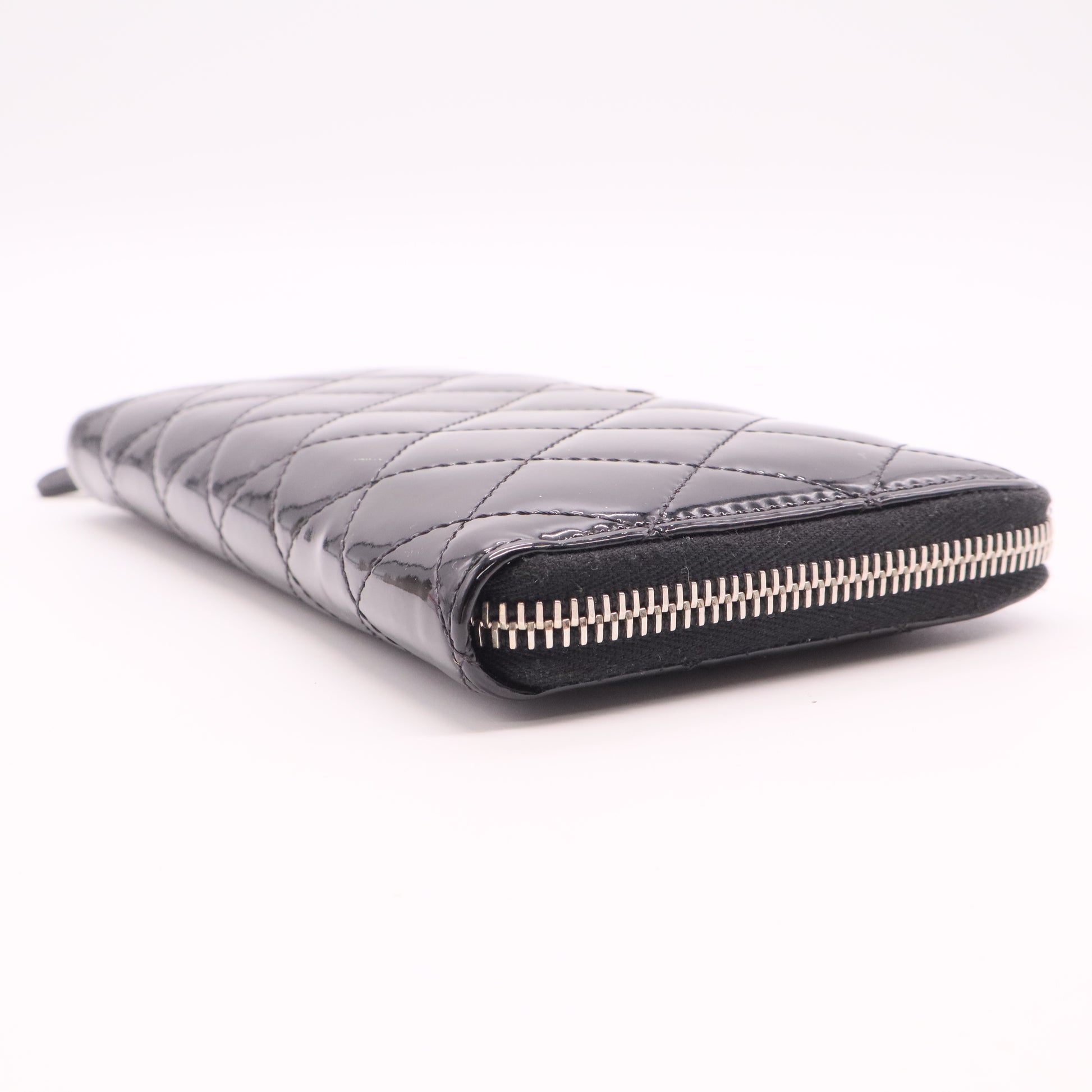 Chanel Brilliant Zip Around Wallet Quilted Patent Long Twins