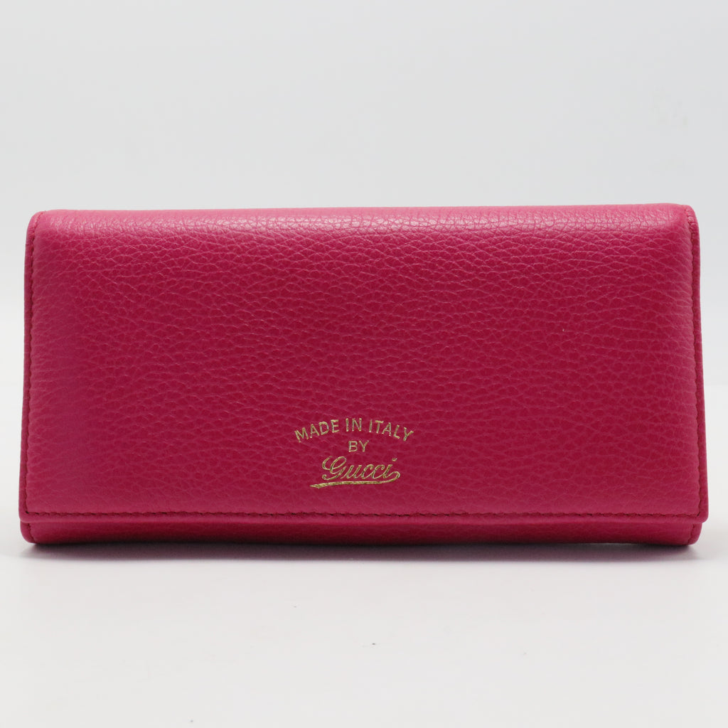 Fuchsia Leather Swing Continental Wallet