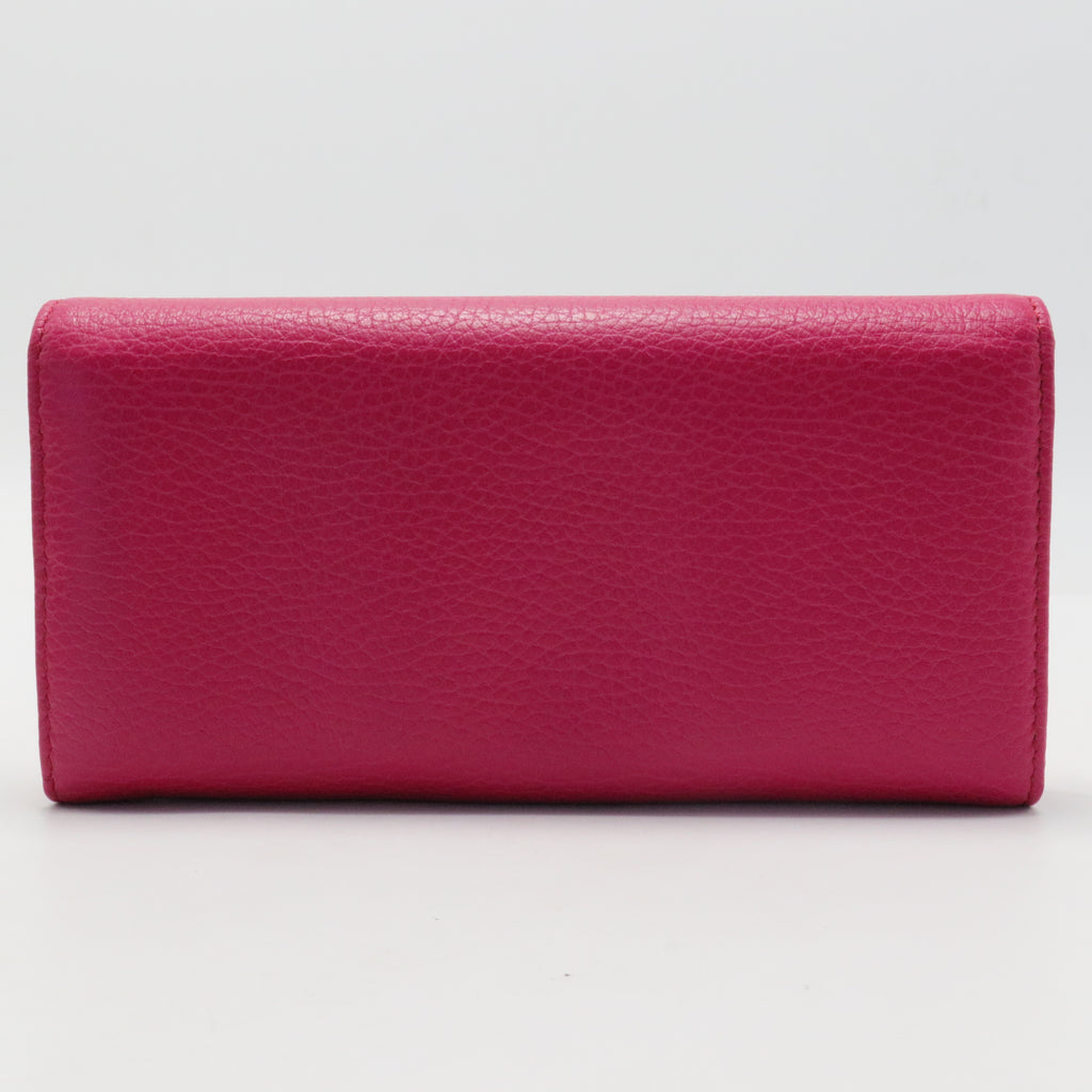 Fuchsia Leather Swing Continental Wallet