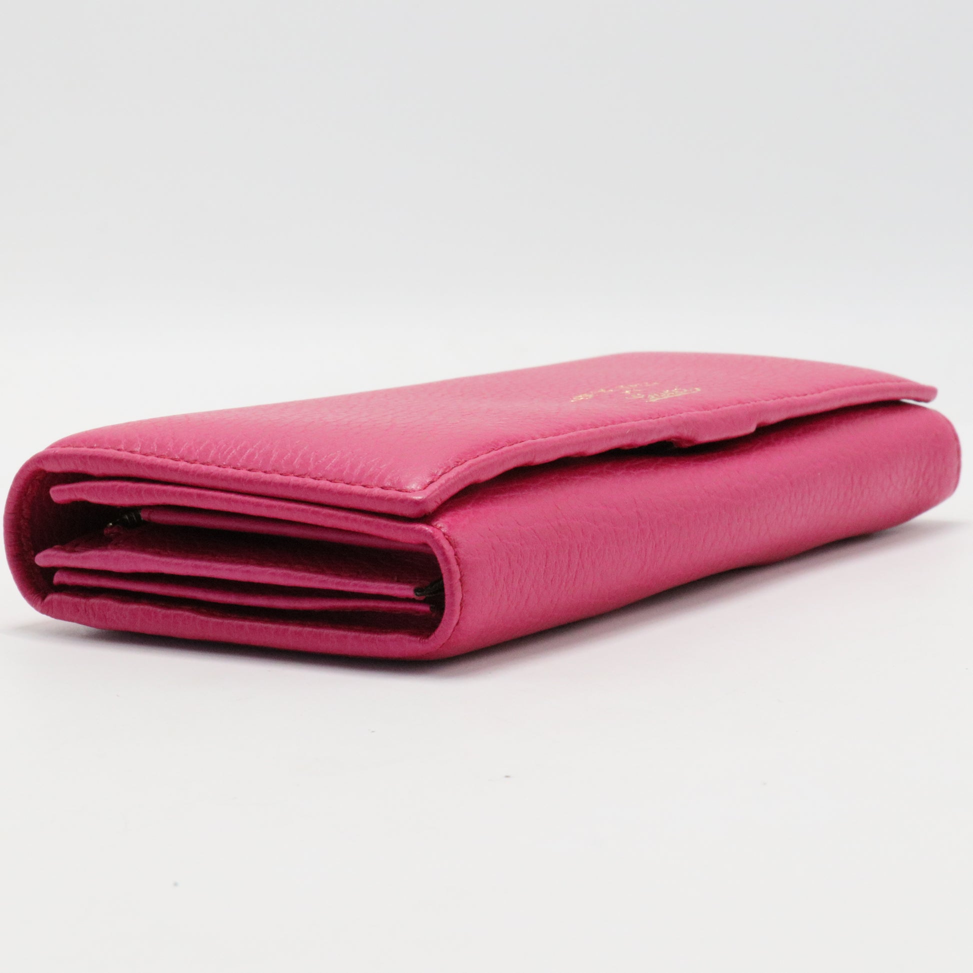 Fuchsia Leather Swing Continental Wallet