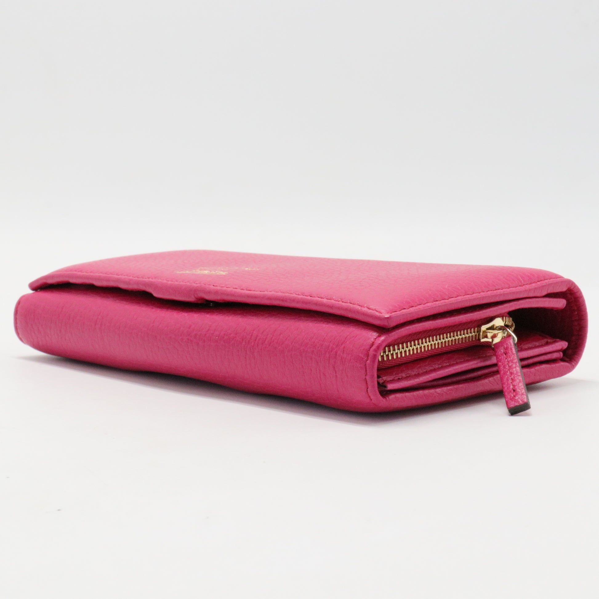 Fuchsia Leather Swing Continental Wallet