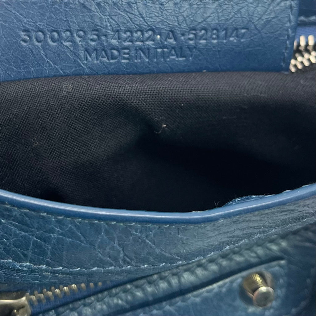 Blue Leather Mini Classic City Bag twins