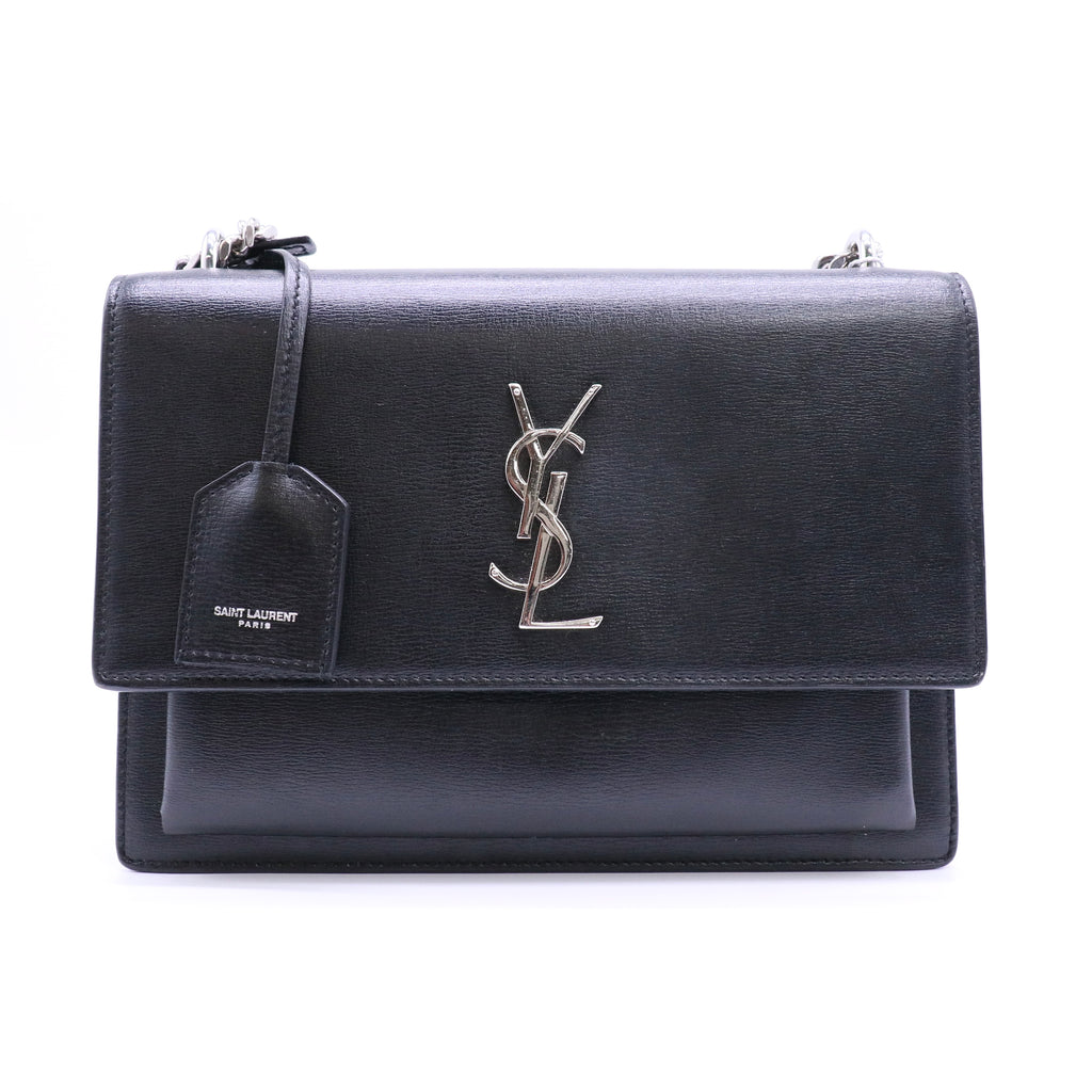 Saint Laurent Calfskin Medium Monogram Sunset Black Twins LDJ4558
