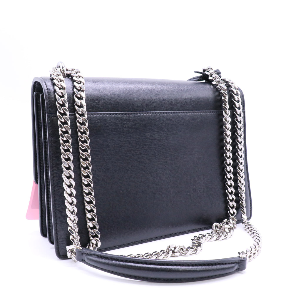 Saint Laurent Calfskin Medium Monogram Sunset Black Twins LDJ4558