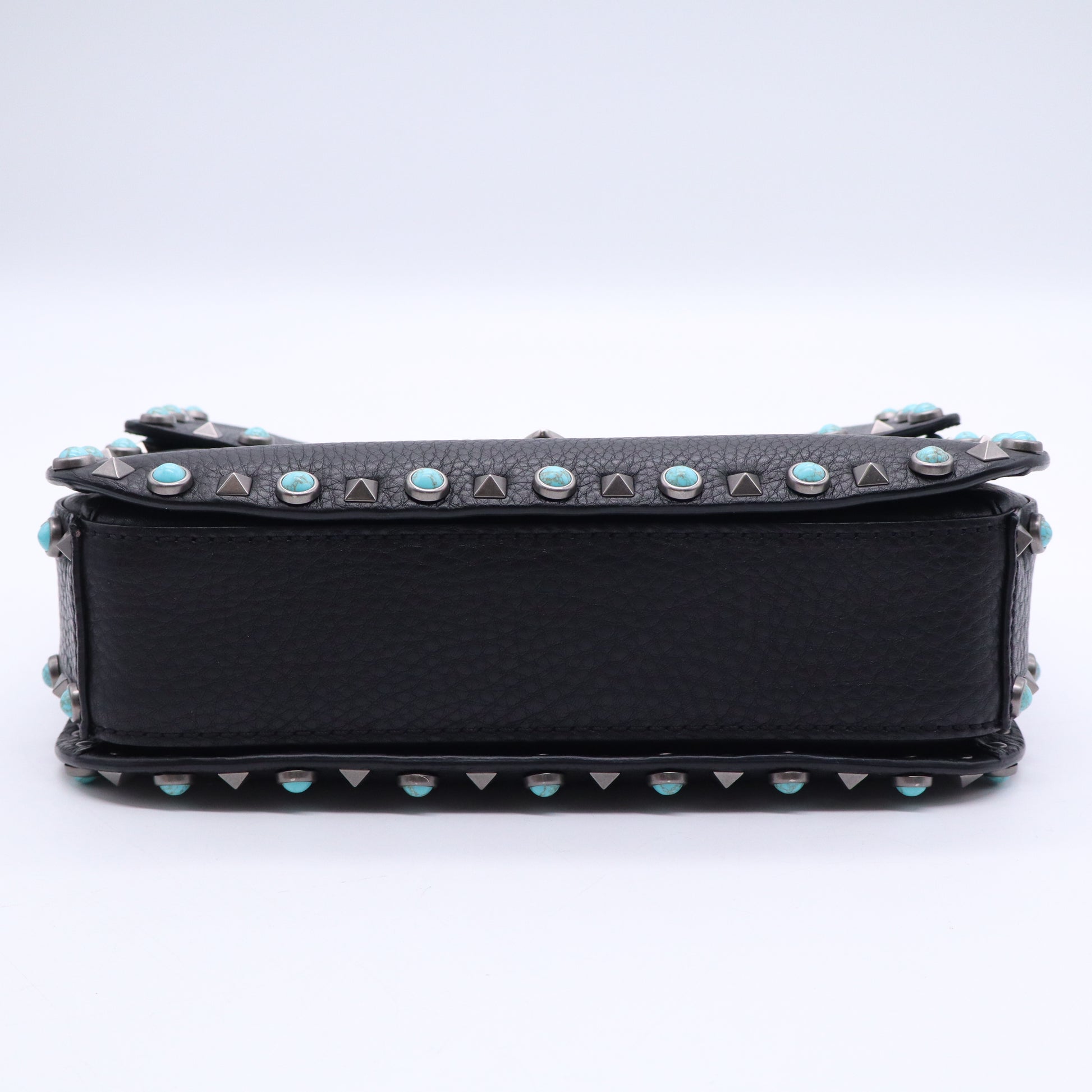 Rolling Rockstud Crossbody Bag Leather with Cabochons Medium B21381