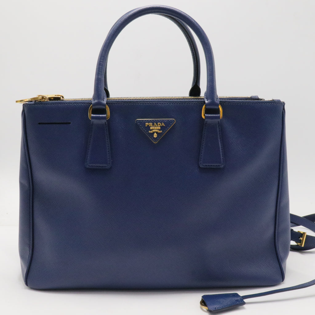 Saffiano Lux Leather Galleria Double Zip Medium