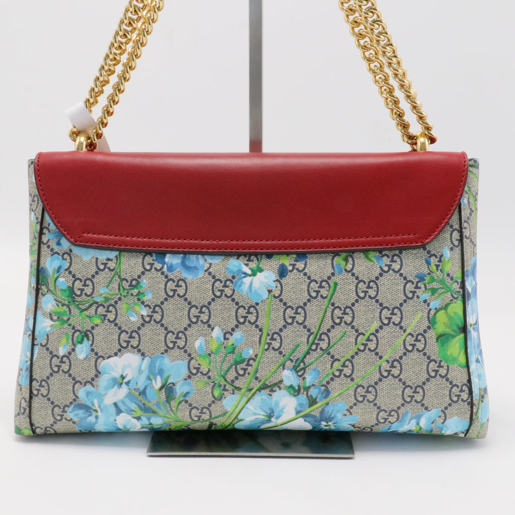 Padlock Chain Flap Bag Blooms Print GG Coated Canvas and Leather Medium