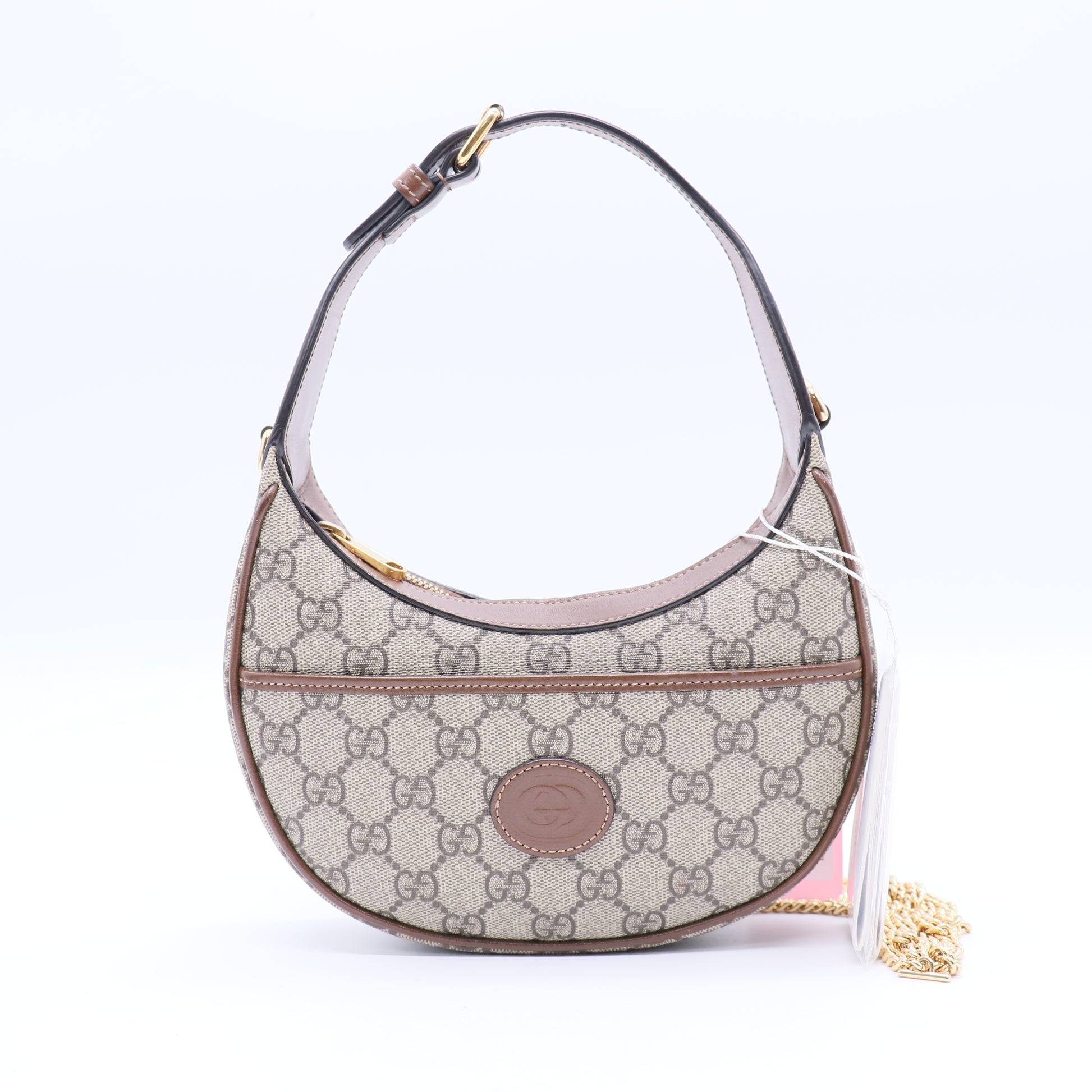Interlocking G Patch Half Moon Hobo GG Coated Canvas Mini Twins LDJ3716