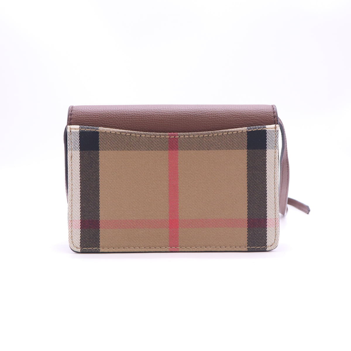 Hampshire Wallet on Chain Leather and House Check Canvas B24374