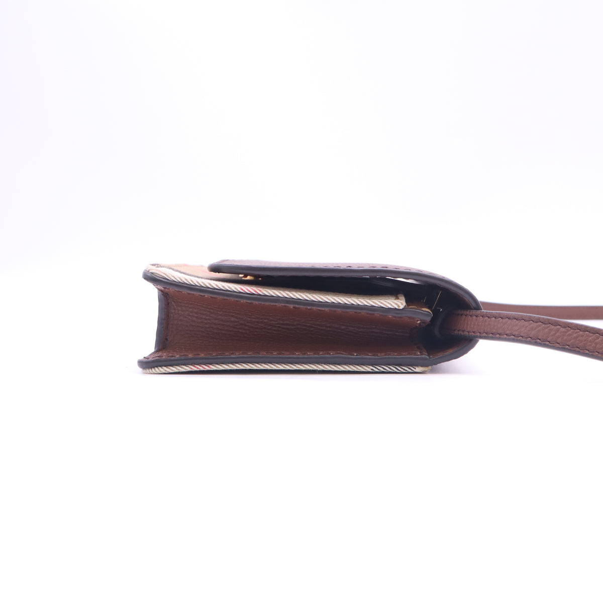 Hampshire Wallet on Chain Leather and House Check Canvas B24374