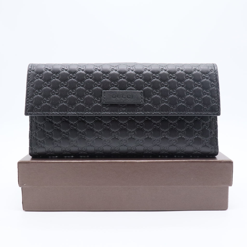 Microguccissima Leather Continental Flap Wallet