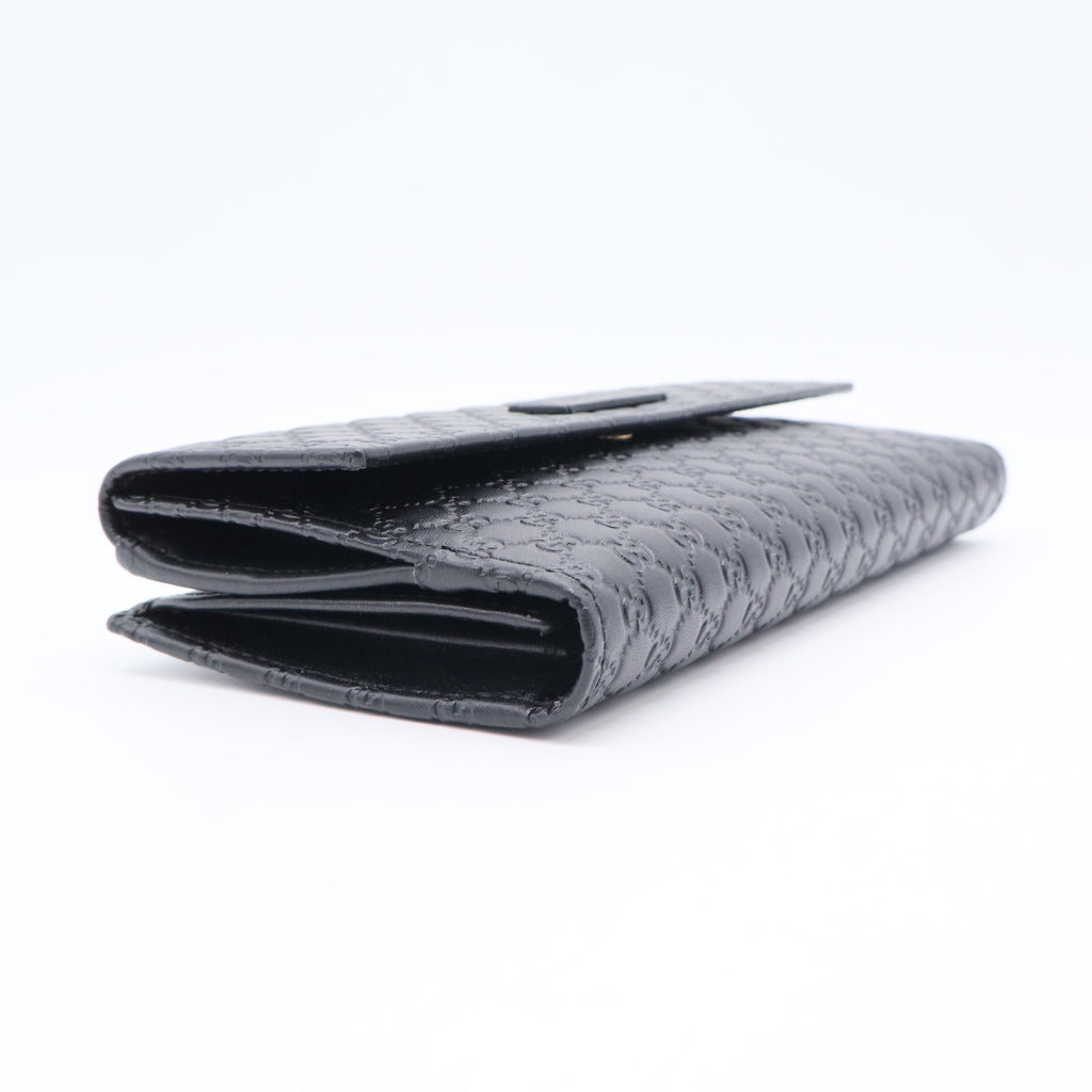Microguccissima Leather Continental Flap Wallet