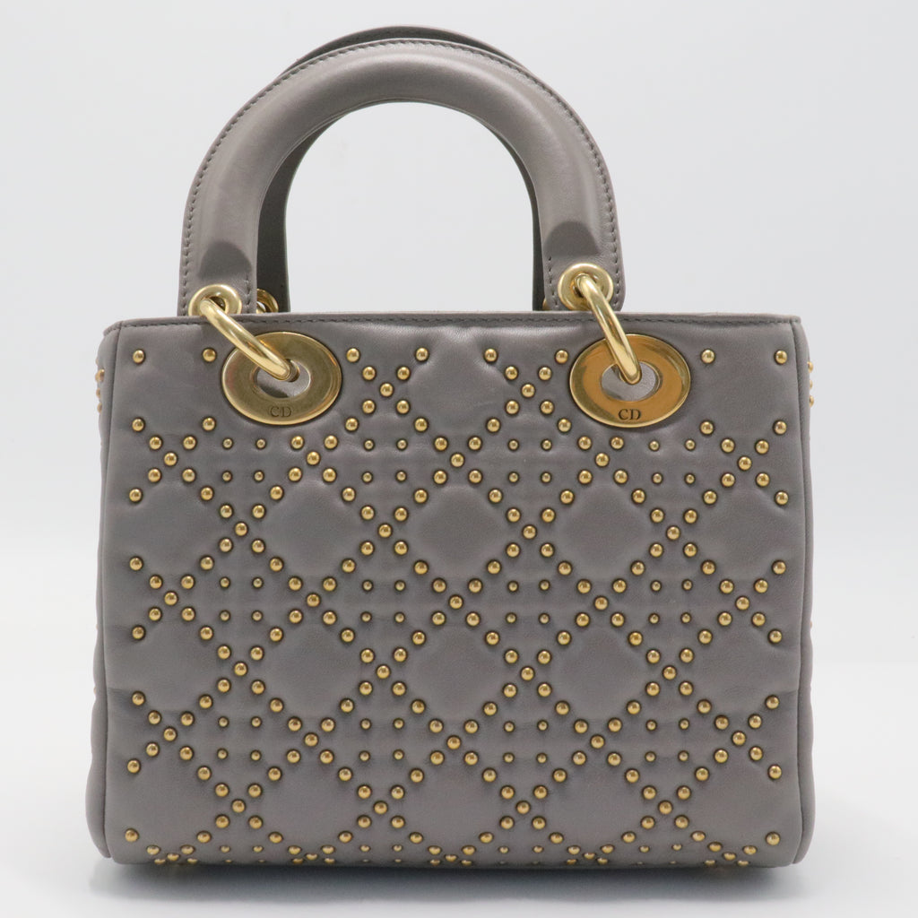 Supple Lady Dior Bag Cannage Studded Lambskin Medium