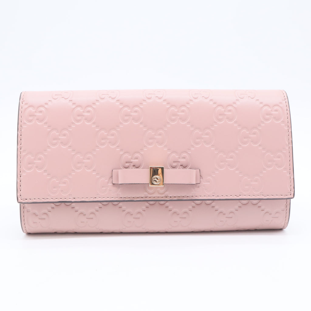 Bow Continental Wallet Guccissima Leather