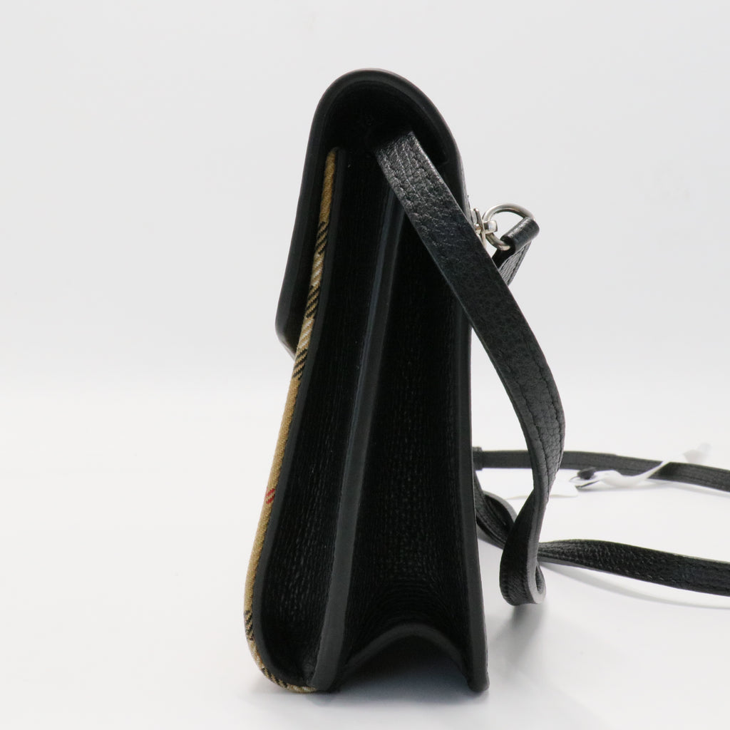 Macken House Check Leather Crossbody Bag