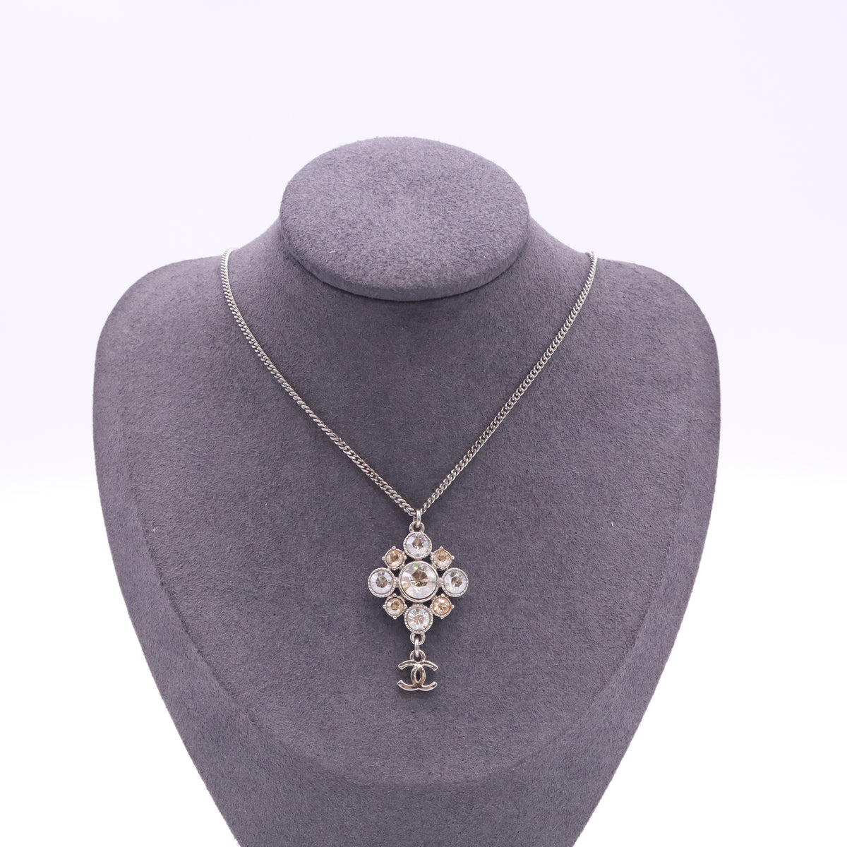 Chanel Cruise Collection Rhinestone Maltese Cross Pendant Necklace W23286