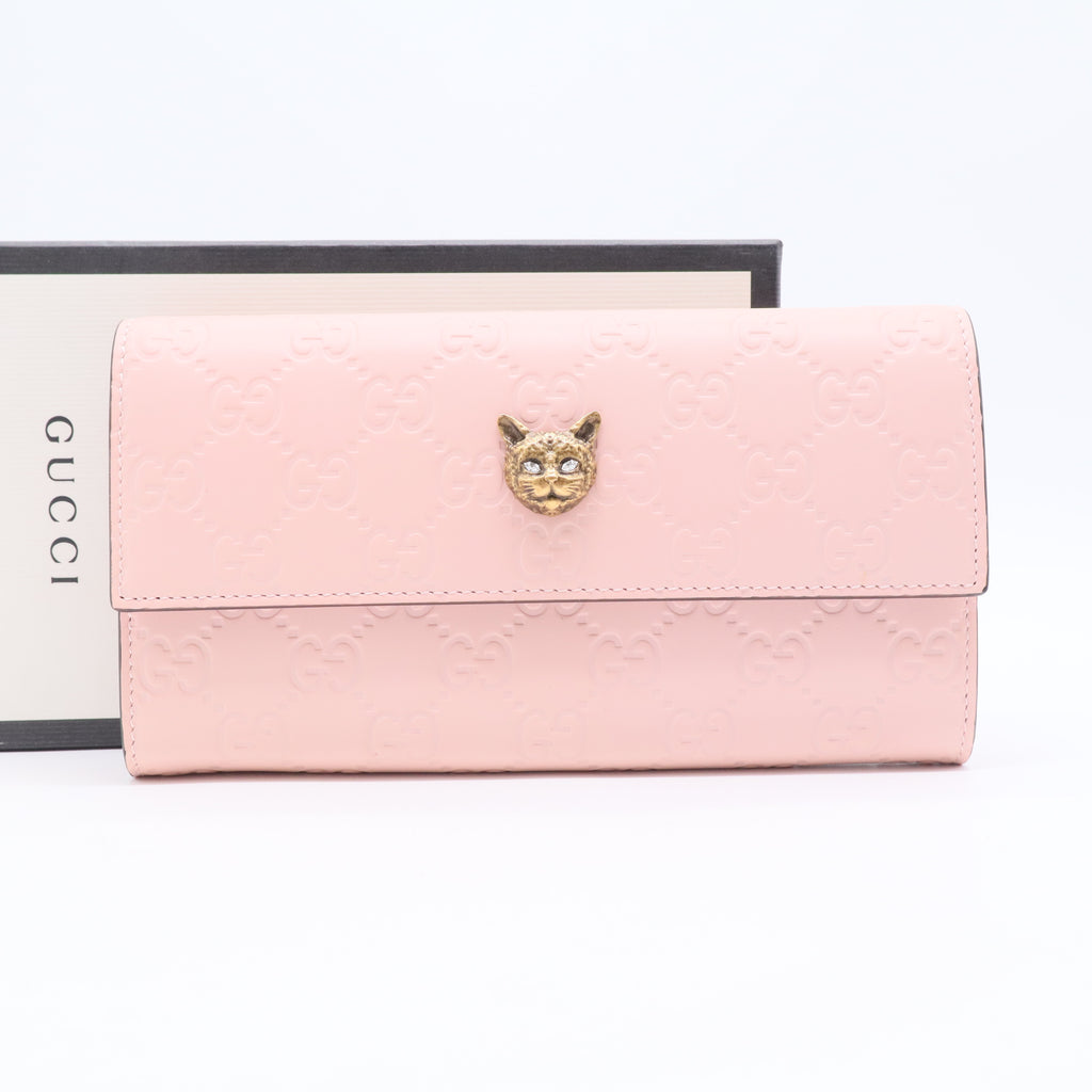 Rosa Animalier Guccissima Wallet