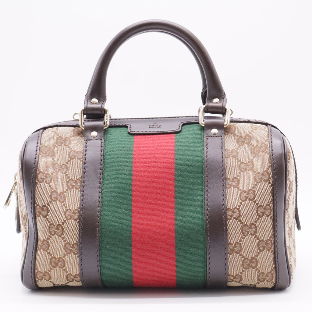 Vintage Web Boston Bag GG Canvas Small