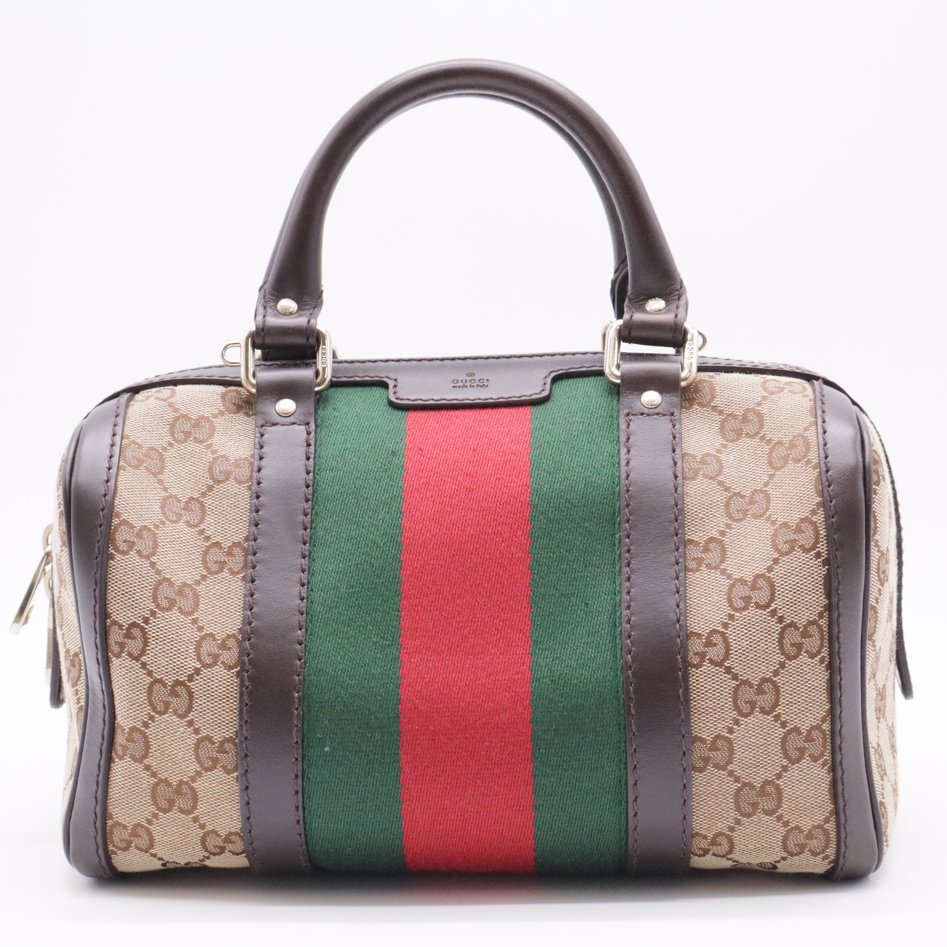 Vintage Web Boston Bag GG Canvas Small