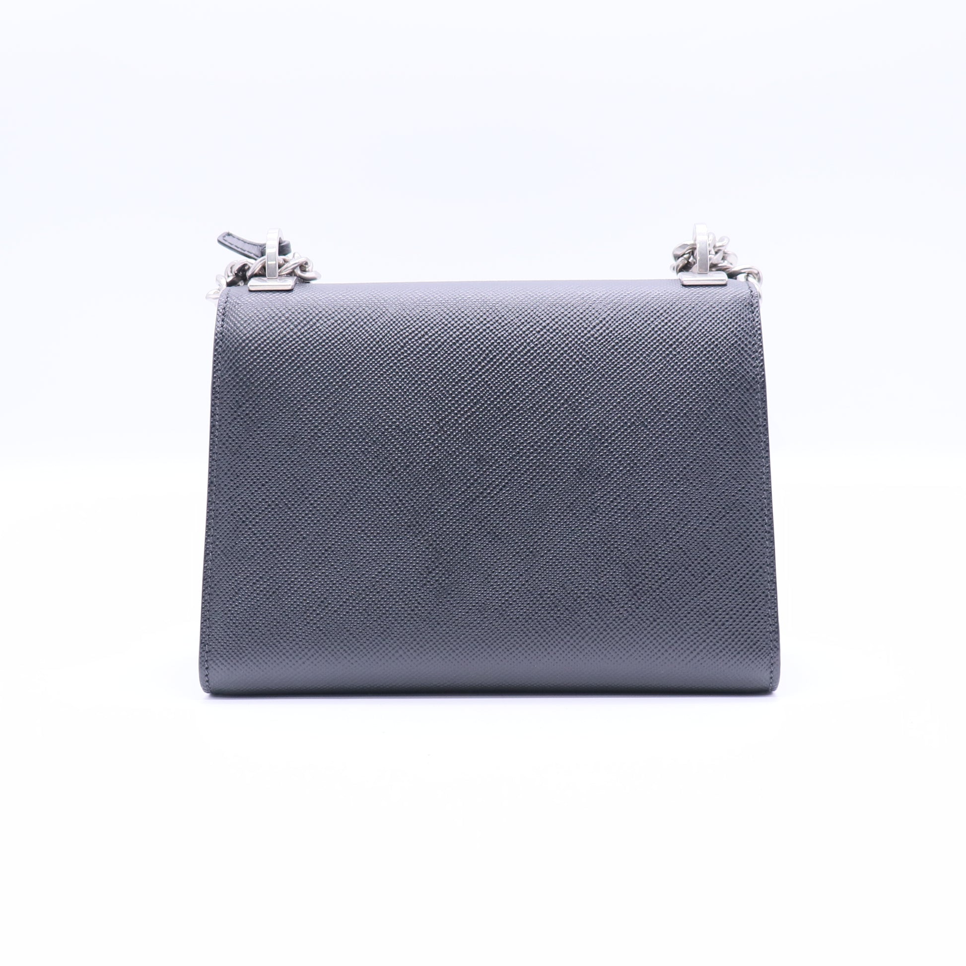Monochrome Shoulder Bag Embellished Saffiano Leather Small Twins LDJ3718
