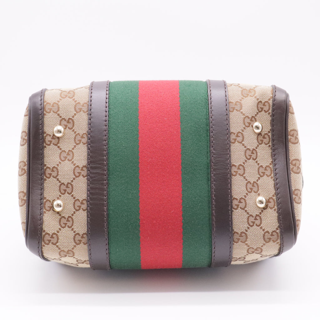 Vintage Web Boston Bag GG Canvas Small
