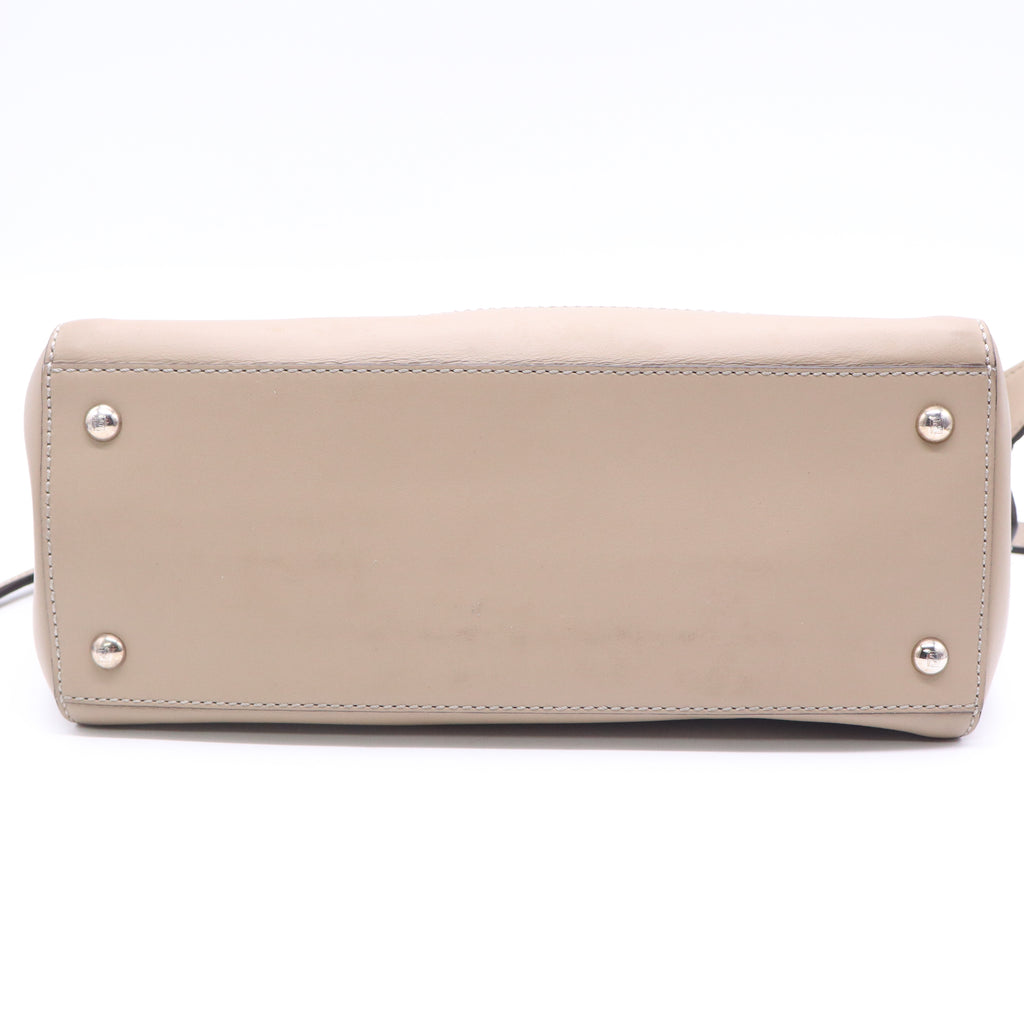 Fendi Grey Smooth Calfskin Leather Dotcom Satchel Bag  B21209