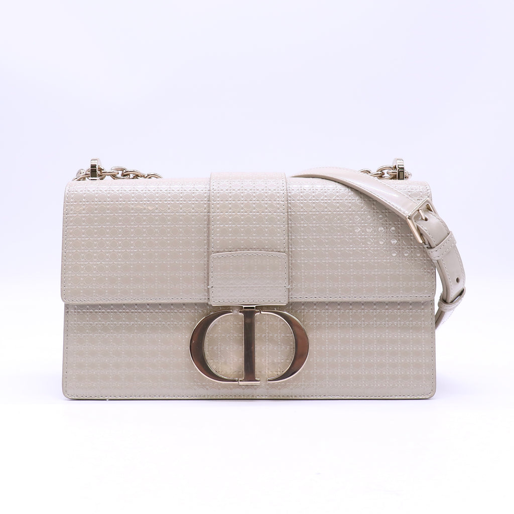 Christian Dior 30 Montaigne Chain Flap Bag Micro Cannage Metallic Calfskin twins LDJ4607