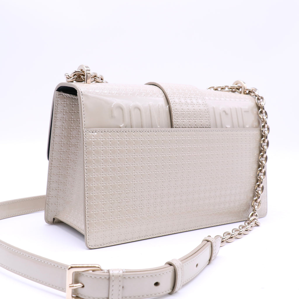 Christian Dior 30 Montaigne Chain Flap Bag Micro Cannage Metallic Calfskin twins LDJ4607