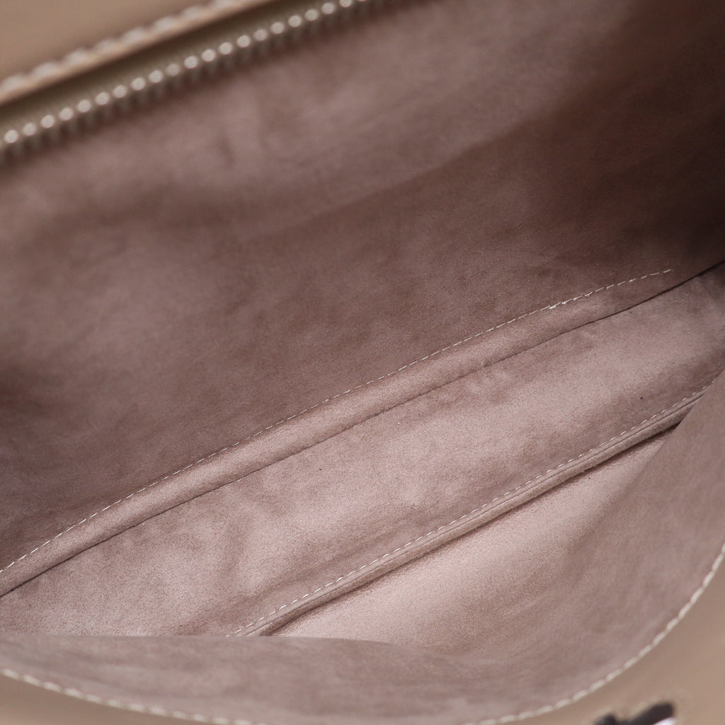Fendi Grey Smooth Calfskin Leather Dotcom Satchel Bag  B21209