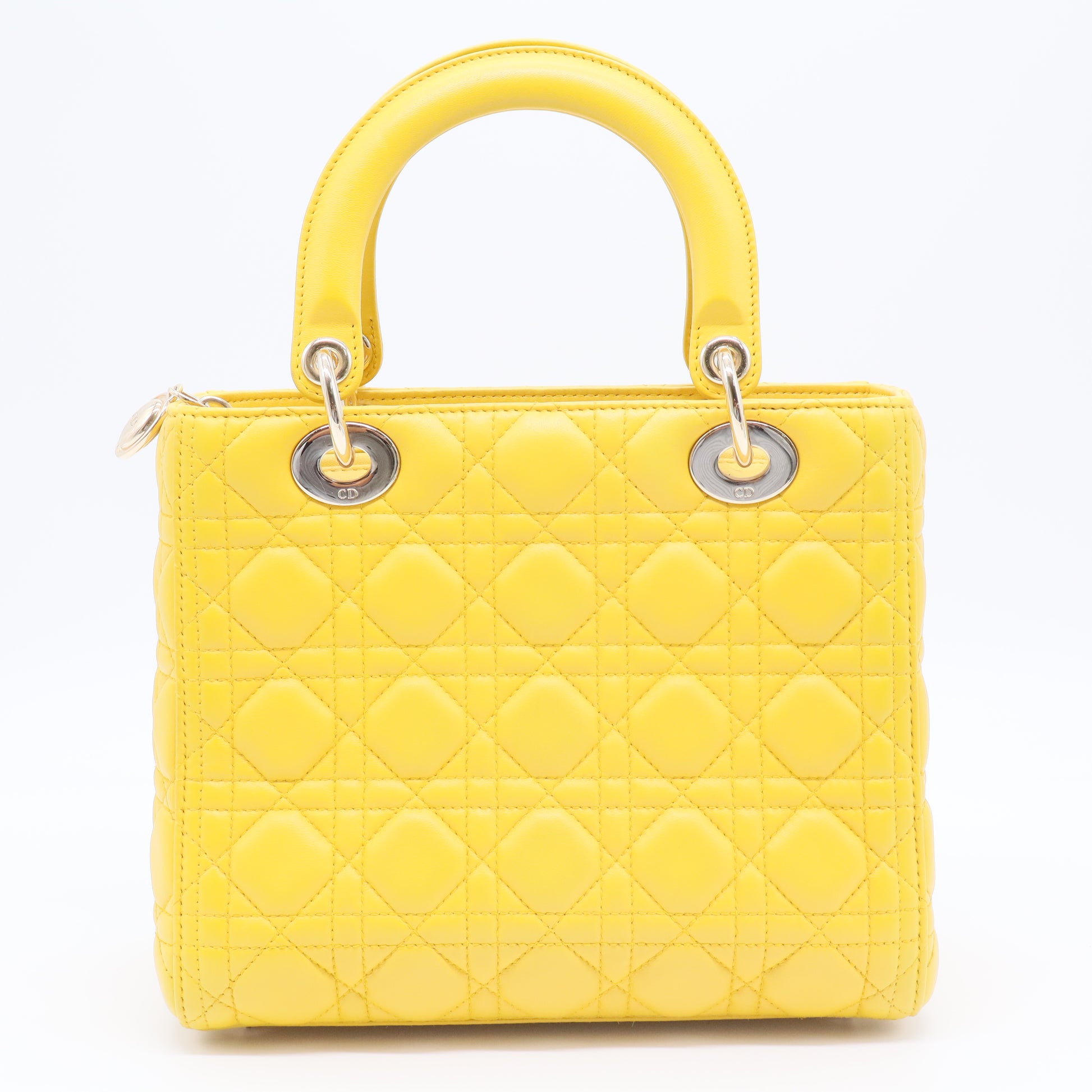 Lambskin Cannage Medium Lady Dior Yellow