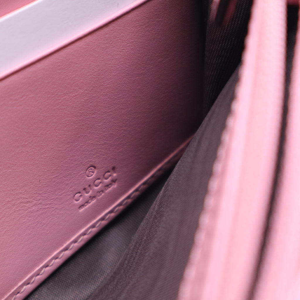 Guccissima GG Interlocking Pink Leather Long Wallet