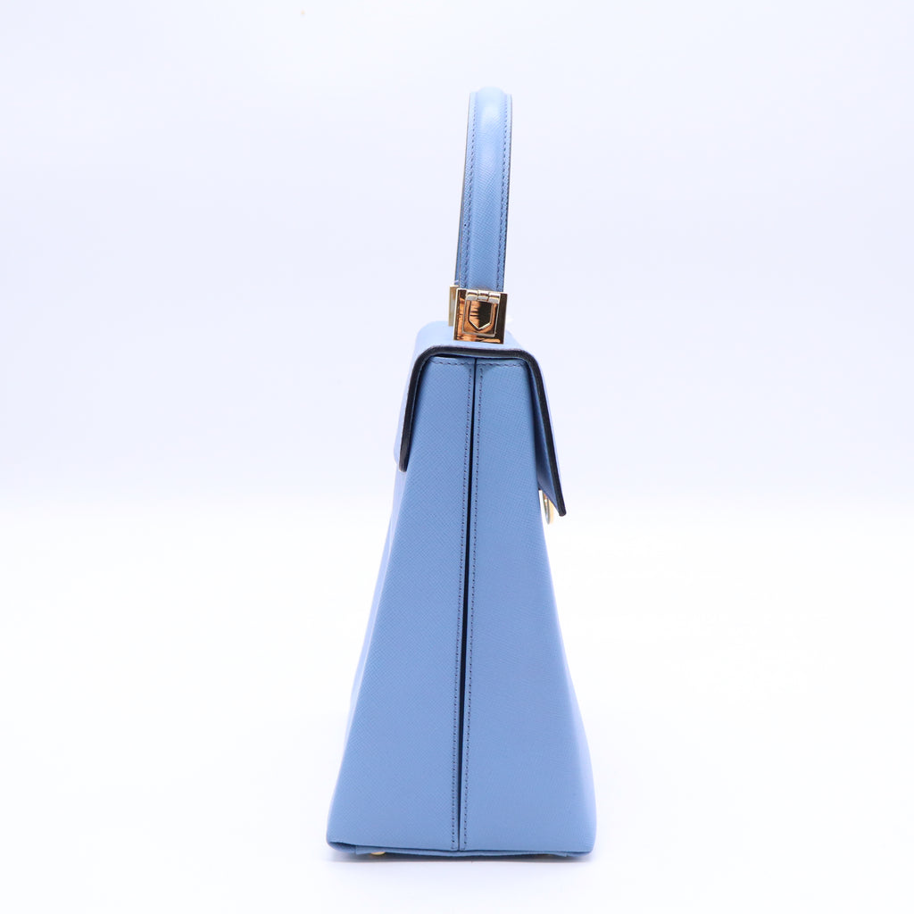 Salvatore Ferragamo Gancini Two-way Handbag Shoulder bag Blue Vintage Twins LDJ3756