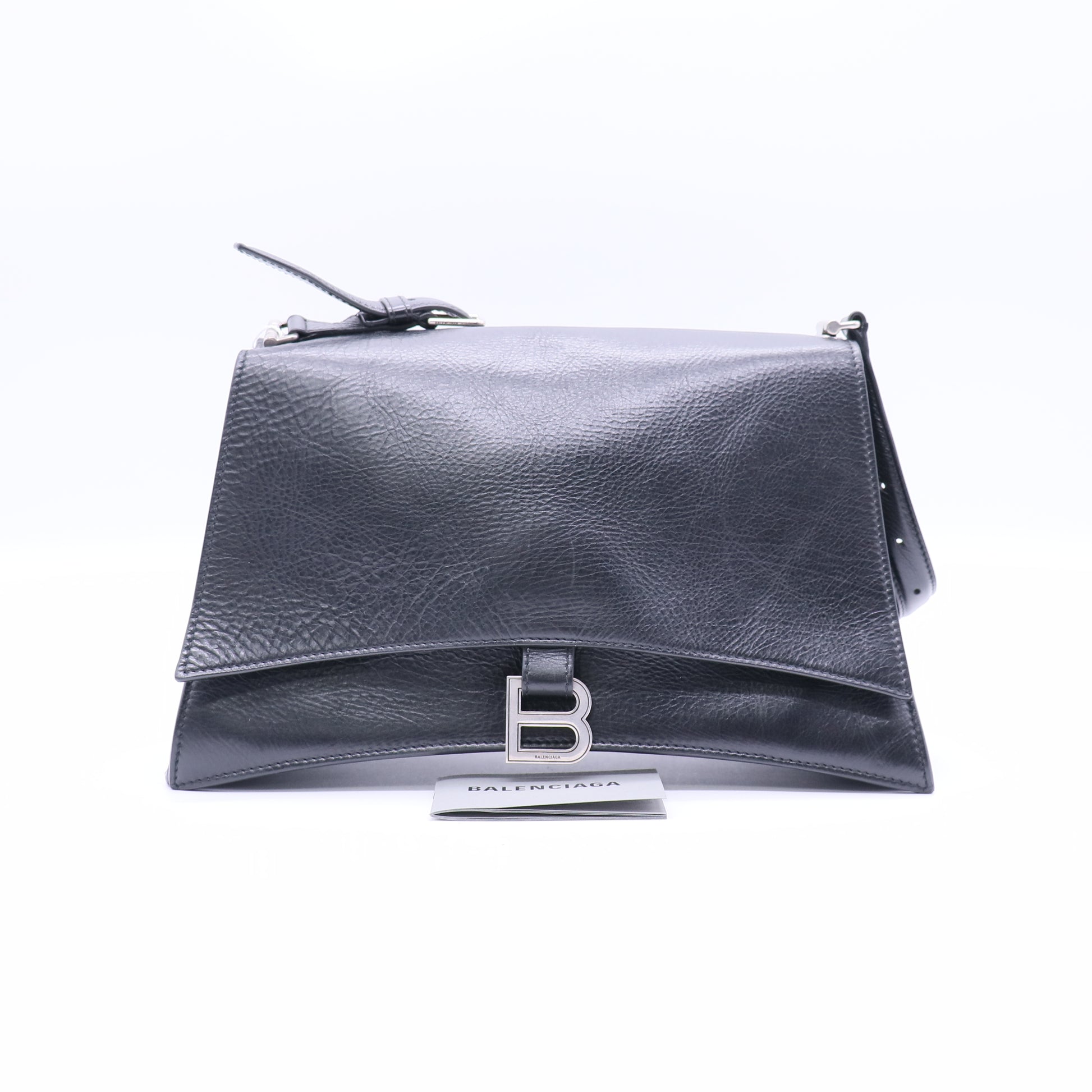 Balenciaga Metallic Crushed Calfskin Large Crush Chain Bag Steel Twins LDJ3720