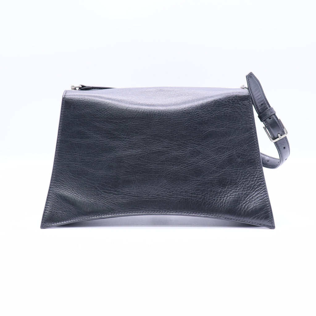 Balenciaga Metallic Crushed Calfskin Large Crush Chain Bag Steel Twins LDJ3720