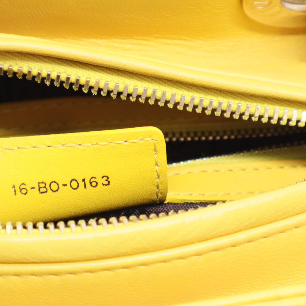 Lambskin Cannage Medium Lady Dior Yellow