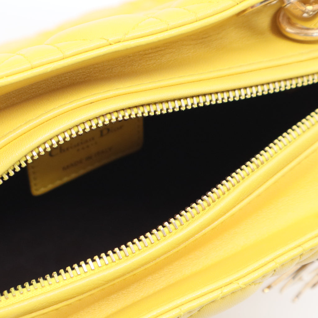 Lambskin Cannage Medium Lady Dior Yellow