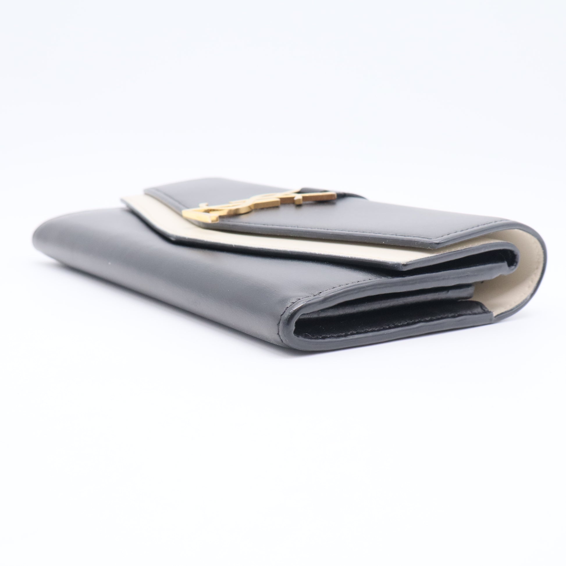 Black/Beige Smooth Leather Sulpice Wallet