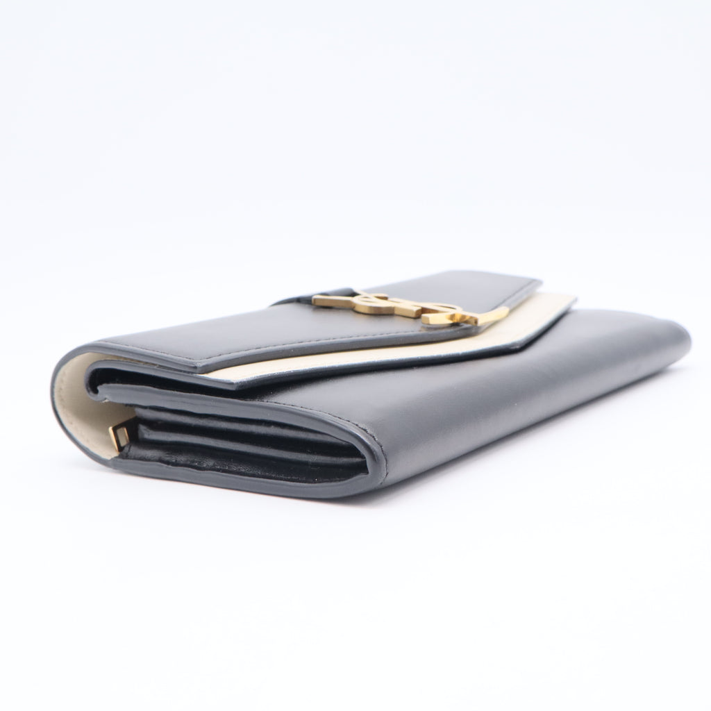 Black/Beige Smooth Leather Sulpice Wallet