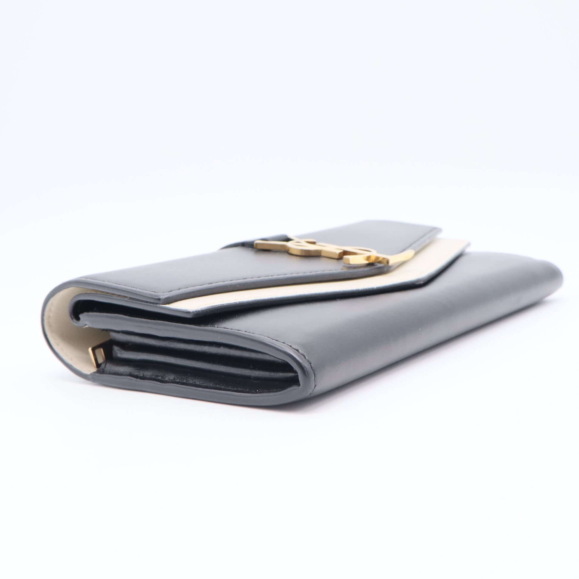 Black/Beige Smooth Leather Sulpice Wallet