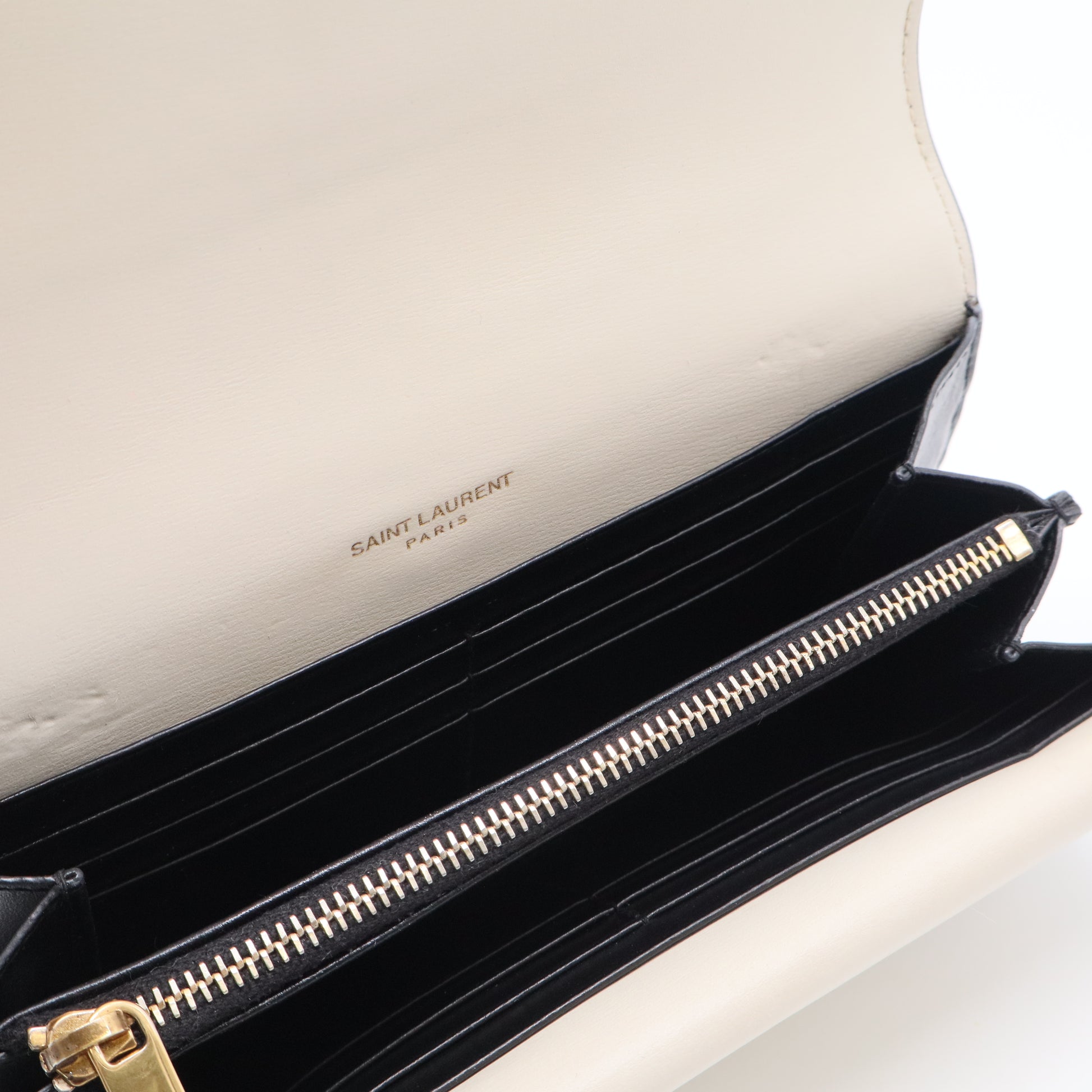 Black/Beige Smooth Leather Sulpice Wallet