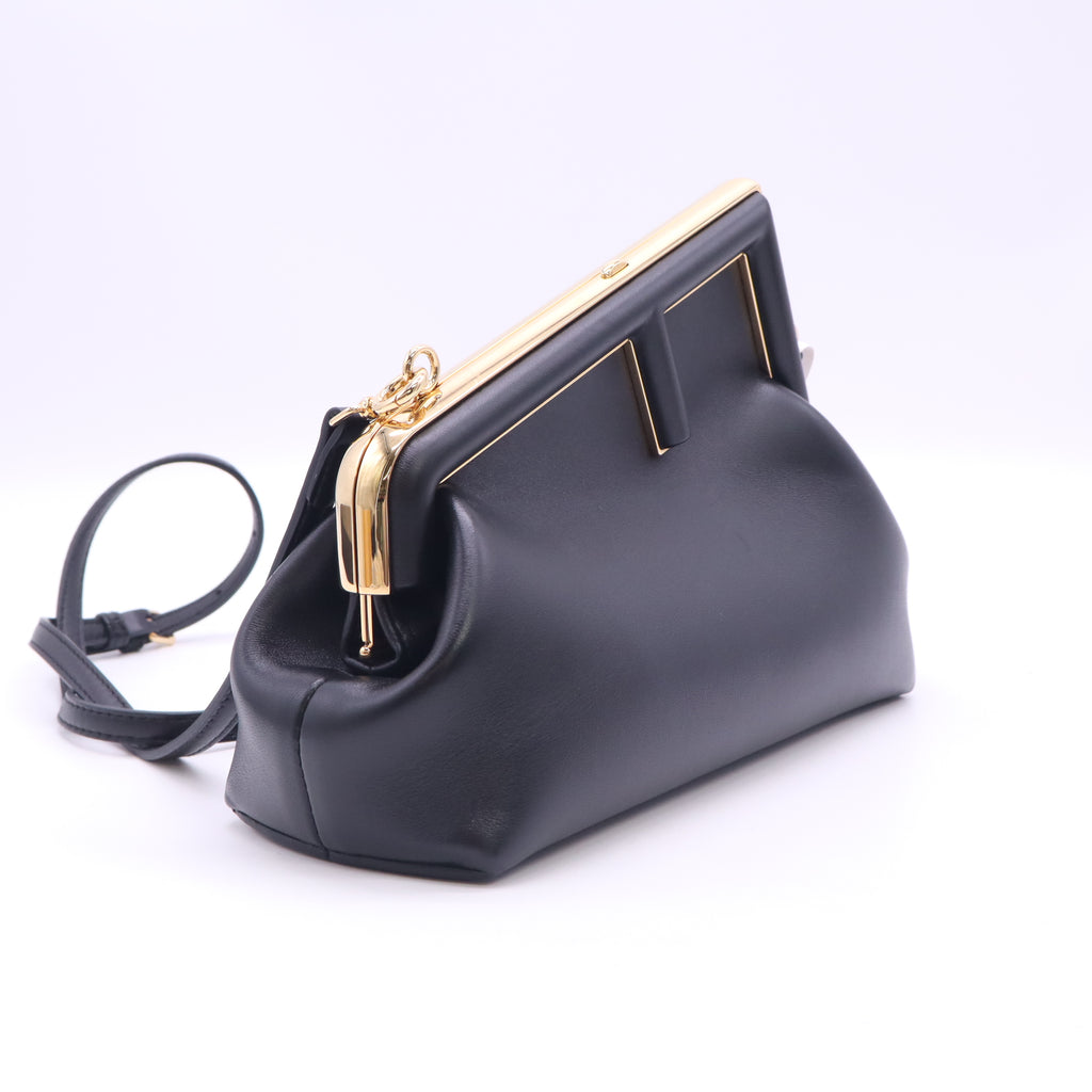 Shiny Nappa Small Fendi First Black B24298