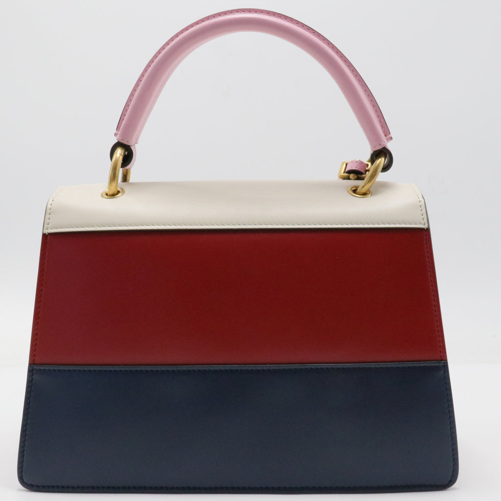 Queen Margaret Top Handle Bag Colorblock Leather Small