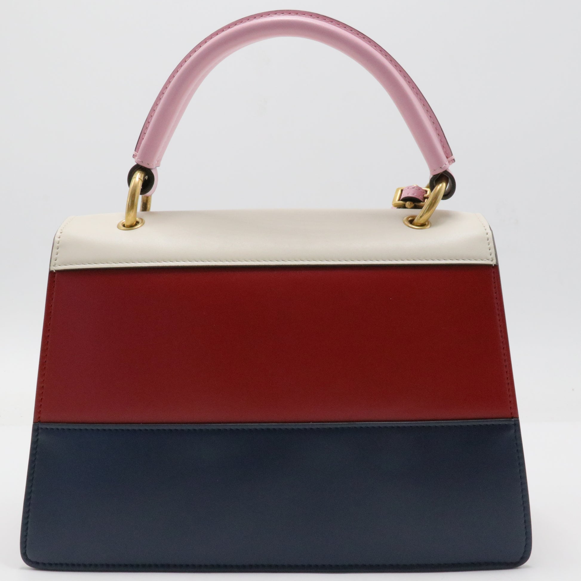 Queen Margaret Top Handle Bag Colorblock Leather Small