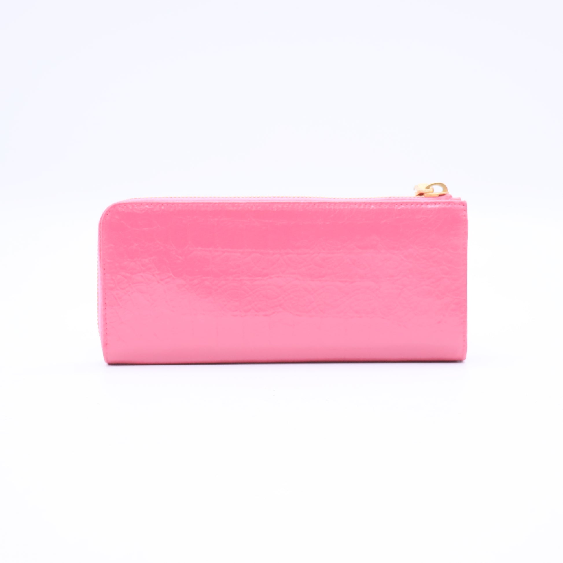 Miu Miu Goatskin Madras Zip Around Wallet Rosa twins W20704